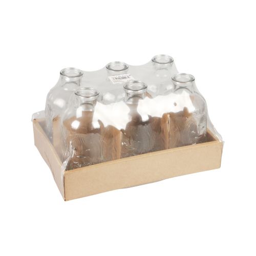 Floristik24 Botellas decorativas mini jarrones candelabros de vidrio Al.12,5 cm 6 piezas