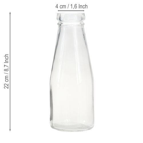 Artículo Decoración de botellas botella de vidrio botella jarrón vidrio Ø8cm 22cm