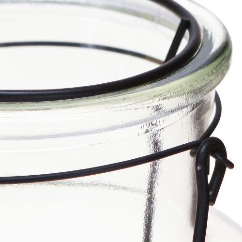 Artículo Farol decorativo para botella de cristal, metal, transparente, negro, Ø13 cm