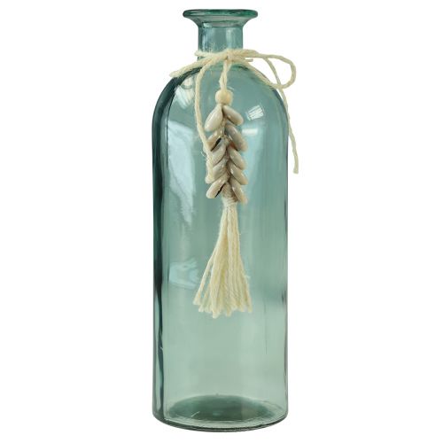 Artículo Botellas jarrón de vidrio decorativo conchas de cauri marítimo H26cm 2 piezas