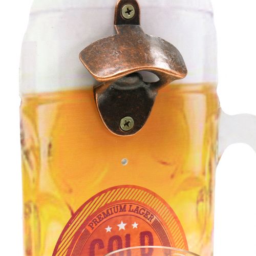 Artículo Abrebotellas de pared con recipiente colector 30cm x 18cm
