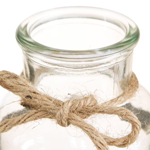 Artículo Jarrón para botellas botellas decorativas vidrio madera 23x12x19,5cm 2ud
