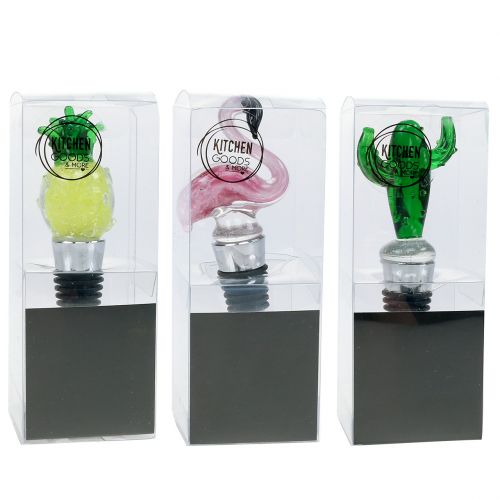 Floristik24 Tapón de botella con figuras de vidrio 11-12cm 3pcs