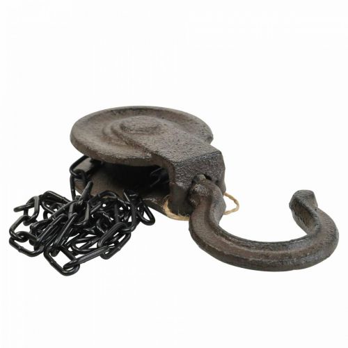 Artículo Polea Deco Metal Deco Marrón Negro Vintage 40cm