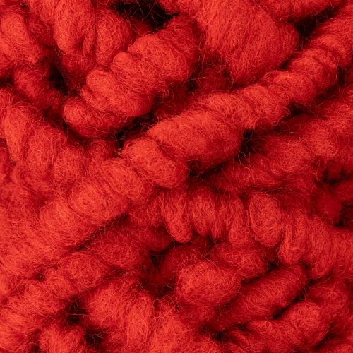 Artículo Cordón de lana Mirabell esponjoso con yute, rojo, 25 m