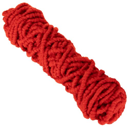 Artículo Cordón de lana Mirabell esponjoso con yute, rojo, 25 m