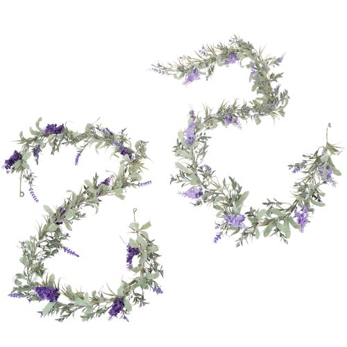 Guirnalda de lilas artificial, decoración primaveral para ocasiones especiales y diseño de temporada, 145 cm, 2 unidades