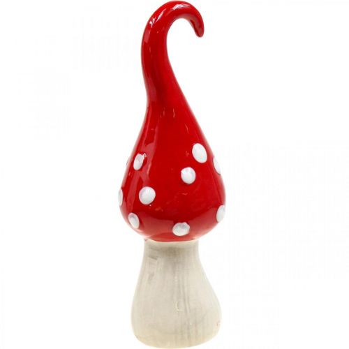 Floristik24 Deco Fly Agaric Ceramic Deco Mushroom Red White Ø6.5cm H21cm