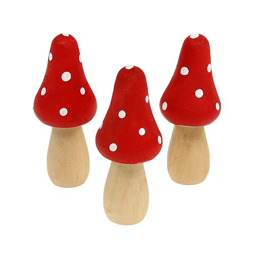 Floristik24 Toadstool de madera 6cm 12pcs