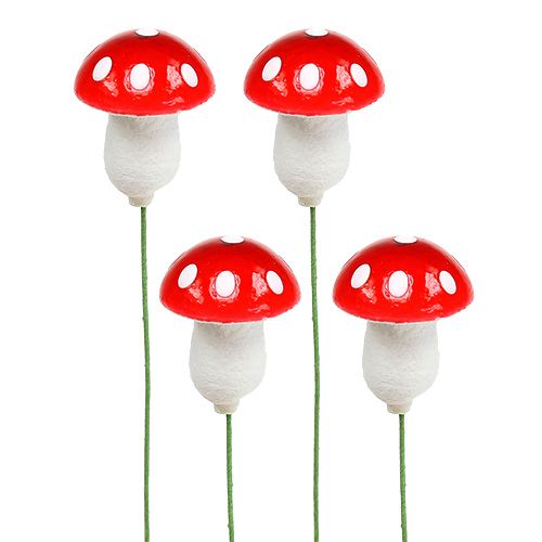 Floristik24 Toadstool en un alambre 2.2cm 100pcs