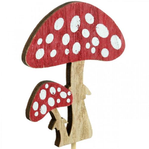 Floristik24 Agáricos de mosca de madera, decoración de setas, otoño, tapones de flores Al 7 cm L 34 cm 18 piezas