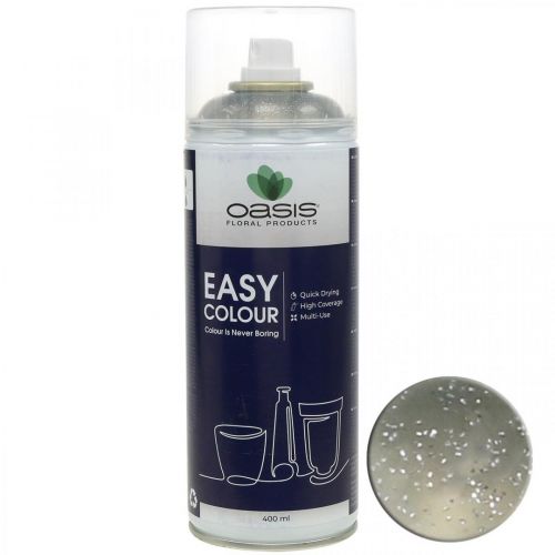 Floristik24 Spray de Purpurina Silver Flitter Easy Color Spray de Color 400ml