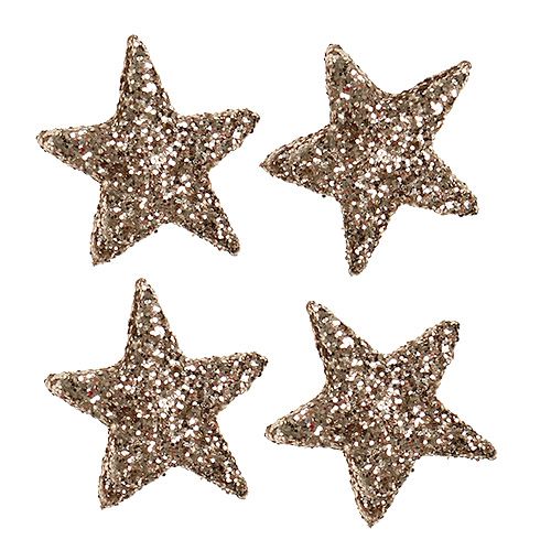 Floristik24 Estrellas purpurina 2,5cm champagne 96uds