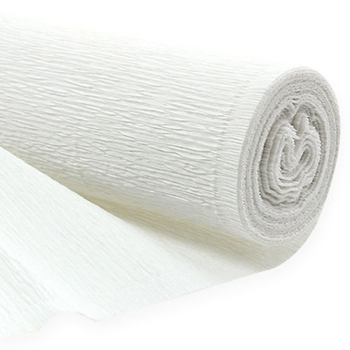 Papel crepé para floristería, blanco, 50×250 cm, 5 unidades
