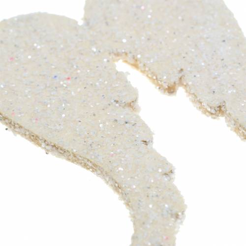 Floristik24 Decoración dispersa alas de ángel brillo blanco 5cm 48 piezas