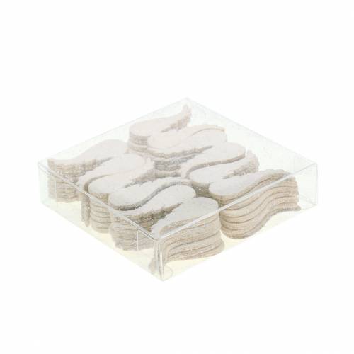 Floristik24 Decoración dispersa alas de ángel brillo blanco 5cm 48 piezas