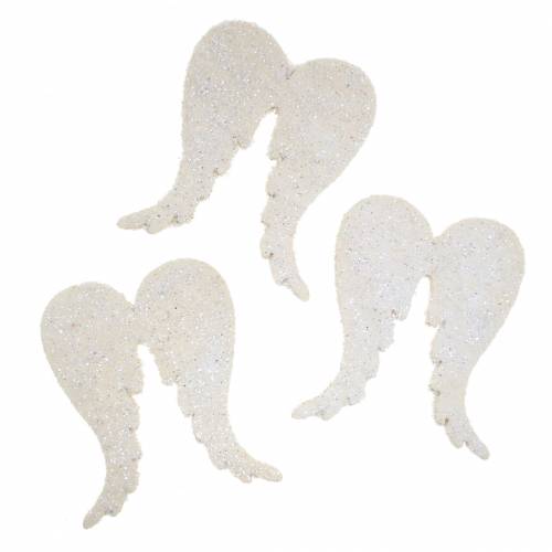 Floristik24 Decoración dispersa alas de ángel brillo blanco 5cm 48 piezas