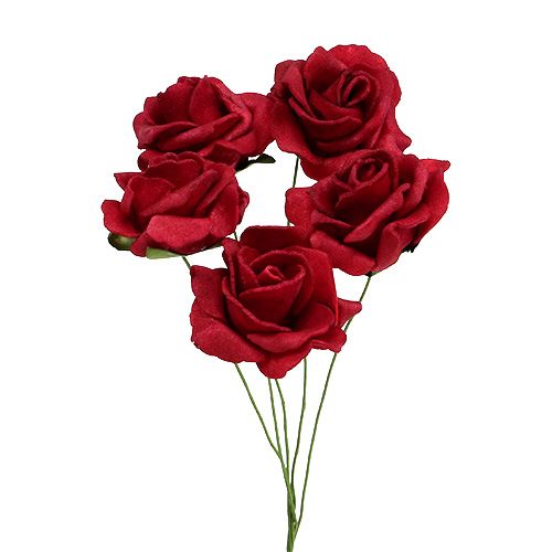 Floristik24 Rosa de espuma Ø4,5cm roja 36 piezas