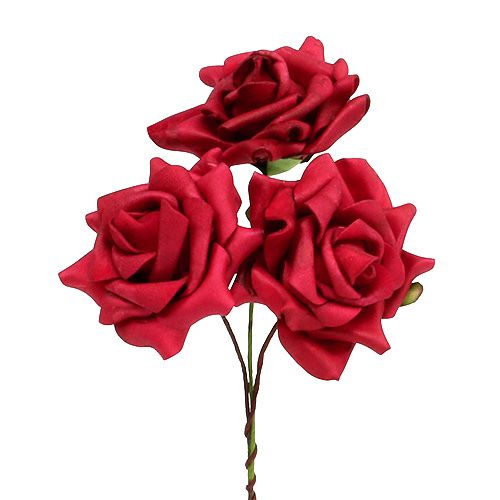Rosa foam Ø7,5cm rojo 18p