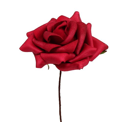 Artículo Rosa foam Ø7,5cm rojo 18p