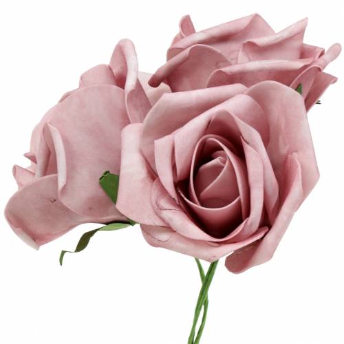 Floristik24 Rosa de espuma Ø10cm rosa antiguo 8uds