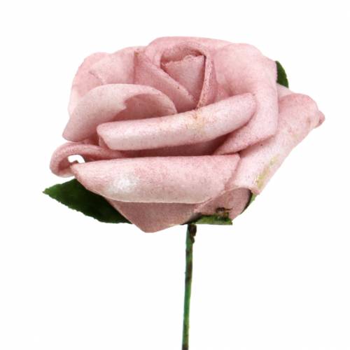 Artículo Rosa de espuma Ø3,5cm rosa viejo 48p