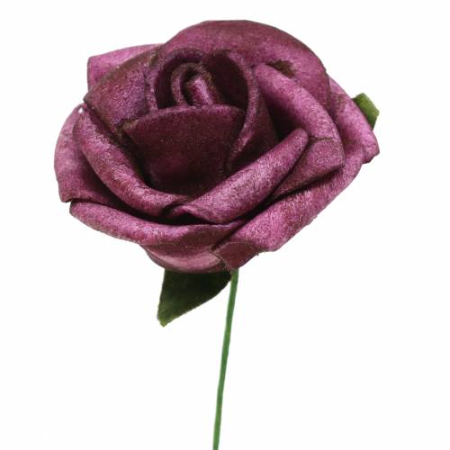Artículo Rosa de foam Ø3,5cm malva 48uds