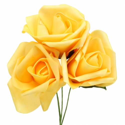 Floristik24 Rosa foam Ø6cm amarillo 27p