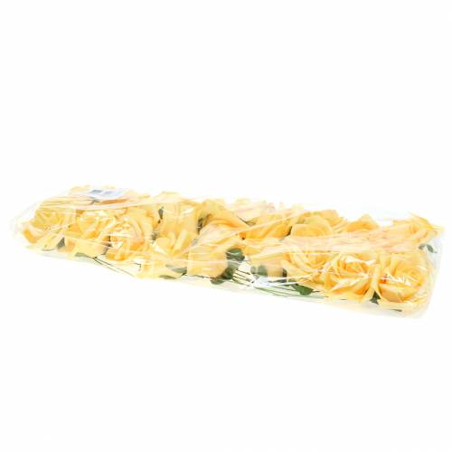 Floristik24 Rosa de espuma Ø6cm amarilla 27 piezas