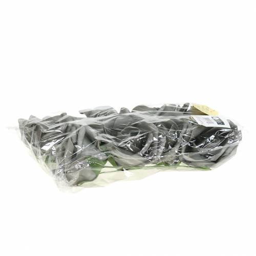 Floristik24 Rosa de espuma Ø10cm gris 8 piezas