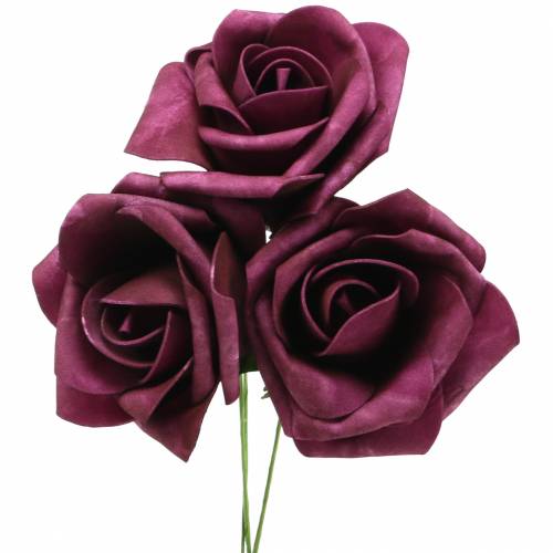 Rosa de foam Ø10cm malva 8uds
