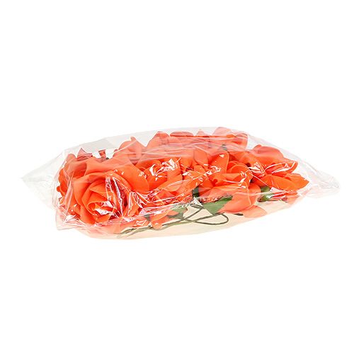 Artículo Rosa de foam Ø 10cm Naranja 8 uds