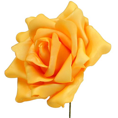 Artículo Rosa de espuma Ø15cm amarillo 4pcs