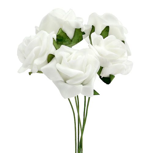 Rosa de foam Ø 3,5cm blanco 48 uds.