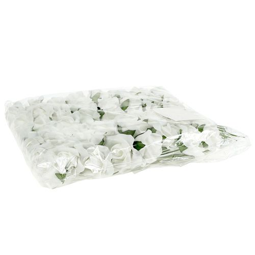 Artículo Rosa de foam Ø 3,5cm blanco 48 uds.