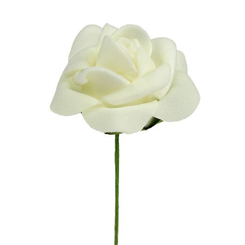 Rosas de espuma Ø3,5cm color crema, 48 unidades | Floristik24.es