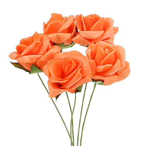 Rosa de espuma Ø 3,5 cm naranja 48 piezas