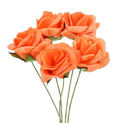 Artículo Rosa de espuma Ø 3,5cm naranja 48 piezas