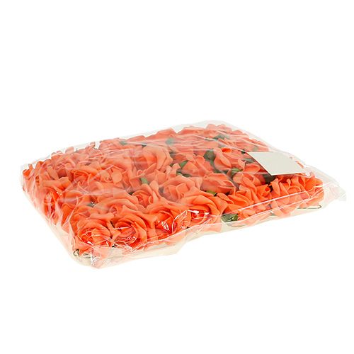 Artículo Rosa de espuma Ø 3,5cm naranja 48 piezas