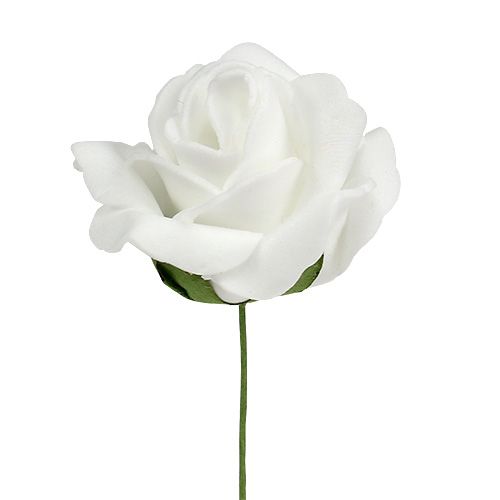 Artículo Rosa de foam Ø4,5cm blanco 36 uds.