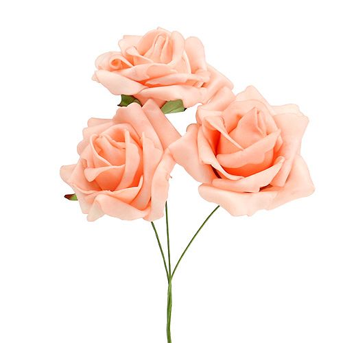 Floristik24 Rosa foam Ø 6cm rosa salmón 27p