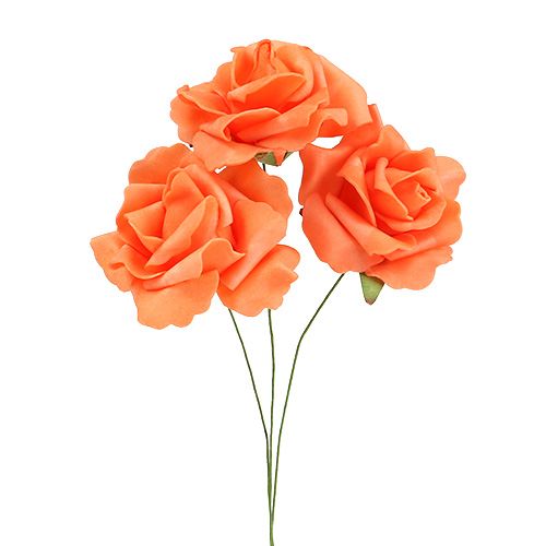 Floristik24 Rosa foam Ø 6cm naranja 27p