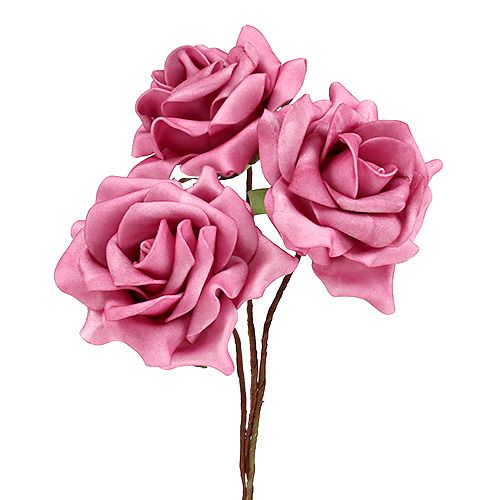 Floristik24 Rosa espuma Ø7.5cm rosa 18p