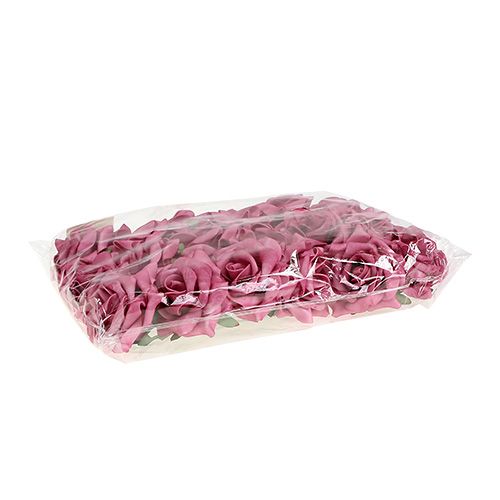 Floristik24 Rosa de espuma Ø7,5cm rosa 18 piezas