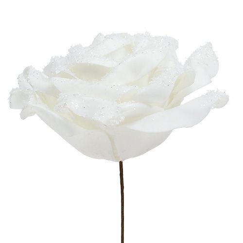 Floristik24 Foamrose blanco Ø10cm nevado 6pcs