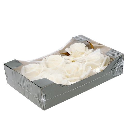Floristik24 Foamrose blanco Ø10cm nevado 6pcs