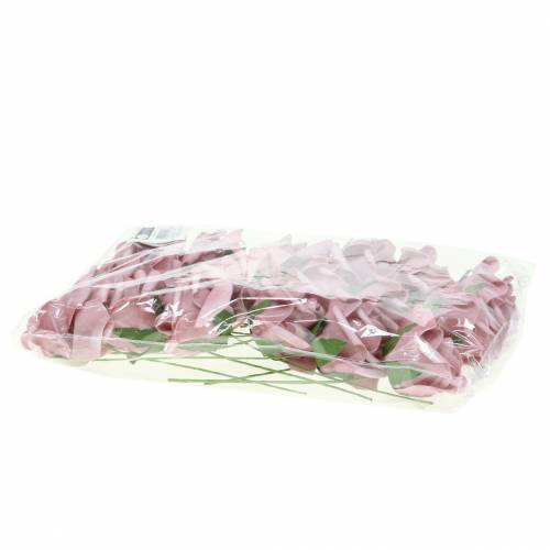 Artículo Rosa de espuma Ø7,5cm rosa viejo 18 piezas