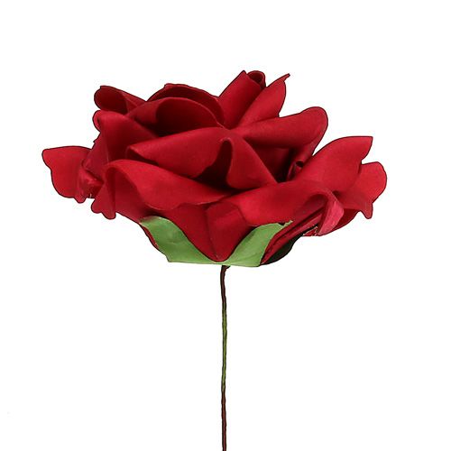 Floristik24 Rosa de espuma rosa de espuma roja Ø15cm 4 piezas