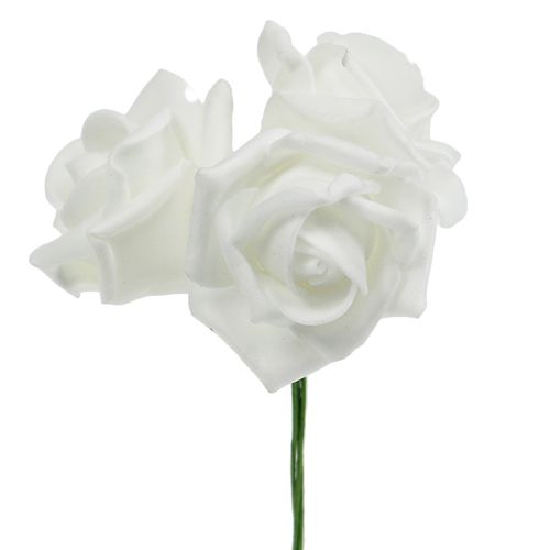 Rosa de espuma blanca Ø10cm 8 piezas