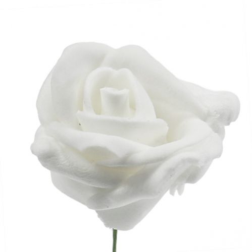 Floristik24 Rosas de foam blanco Ø3,5cm 20uds